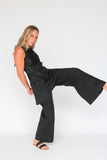 Oh Yup trousers - black linen