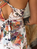 Yeah Wow dress - watercolour floral linen