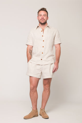 Cirrus men's shorts - natural linen