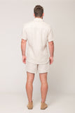 Lay It Down men's short sleeve slim fit shirt - natural linen