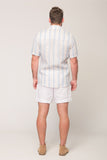 Lay It Down men's short sleeve slim fit shirt - nautical stripe cotton