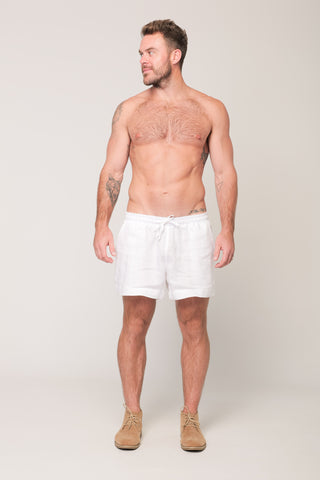 Cirrus men's shorts - white linen